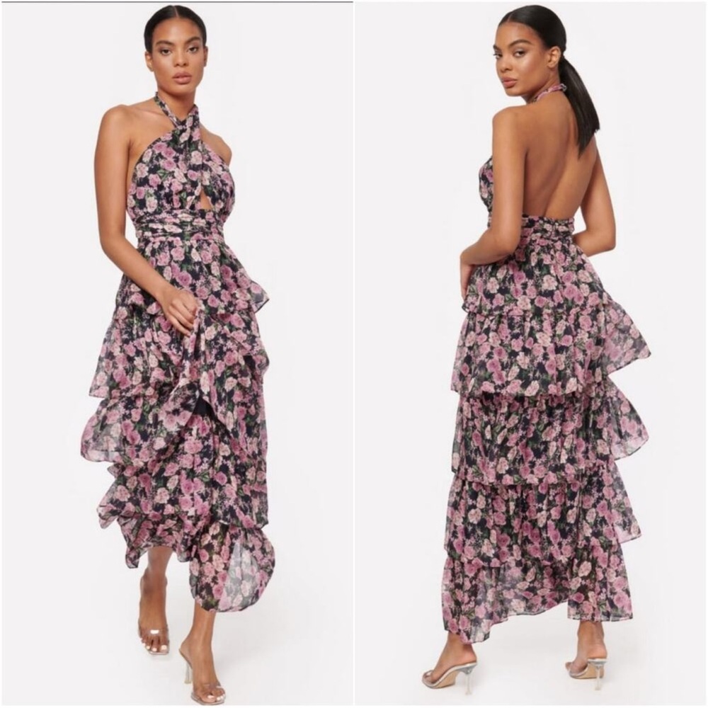 Cami NYC Evina Silk Halter Maxi Dress Floral
Mulberry Rose Tiered NWT Sz O